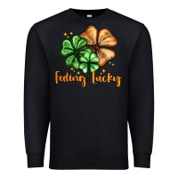 Black Feeling lucky with clover Premium Sweatshirt - HowdyJamesFarm