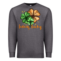 Charcoal Heather Feeling lucky with clover Premium Sweatshirt - HowdyJamesFarm
