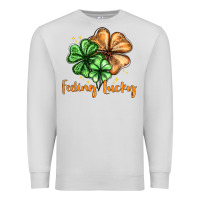 Dove Grey Feeling lucky with clover Premium Sweatshirt - HowdyJamesFarm