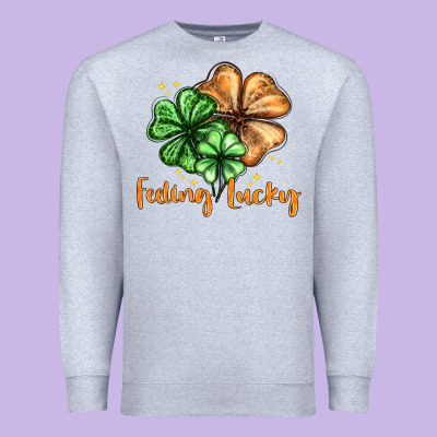 Feeling Lucky With Clover Premium Sweatshirt Designed By Howdyjamesfarm