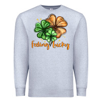 Heather Grey Feeling lucky with clover Premium Sweatshirt - HowdyJamesFarm