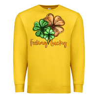 Lemon Feeling lucky with clover Premium Sweatshirt - HowdyJamesFarm