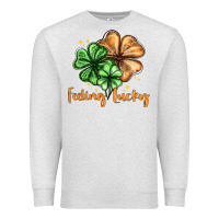 Oatmeal Heather Feeling lucky with clover Premium Sweatshirt - HowdyJamesFarm