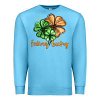 Ocean Blue Feeling lucky with clover Premium Sweatshirt - HowdyJamesFarm