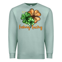 Seafoam Feeling lucky with clover Premium Sweatshirt - HowdyJamesFarm