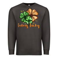Smoke Feeling lucky with clover Premium Sweatshirt - HowdyJamesFarm
