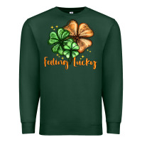 Sports Green Feeling lucky with clover Premium Sweatshirt - HowdyJamesFarm