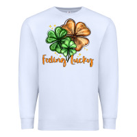 White Feeling lucky with clover Premium Sweatshirt - HowdyJamesFarm
