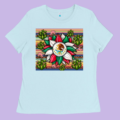Sunflower Mexican Flag Tumbler Ladies Tee Designed By Jahusdesignshop