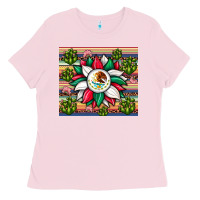 Bubblegum Pink sunflower mexican flag tumbler Ladies Tee - JahusDesignShop