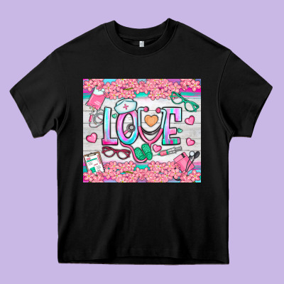 Watercolor Love Nurse Tumbler Heavy Core Tee Designed By Bundleandbundleshop
