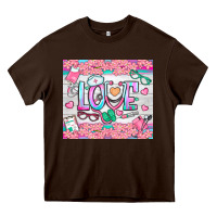 Chocolate Brown watercolor love nurse tumbler Heavy Core Tee - BundleAndBundleShop