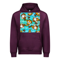 Mauve Wine honey bee gnomes seamless pattern Urban Hoodie - BundleAndBundleShop