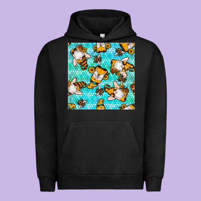 Honey Bee Gnomes Seamless Pattern Urban Hoodie Designed By Bundleandbundleshop