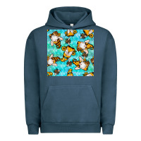 Pigment Midnight Navy honey bee gnomes seamless pattern Urban Hoodie - BundleAndBundleShop