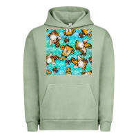 Pigment Oil Green honey bee gnomes seamless pattern Urban Hoodie - BundleAndBundleShop