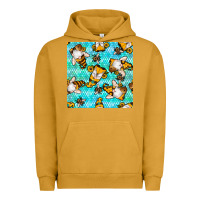 Pigment Peanut Butter honey bee gnomes seamless pattern Urban Hoodie - BundleAndBundleShop