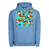 Pigment Pebble Blue honey bee gnomes seamless pattern Urban Hoodie - BundleAndBundleShop