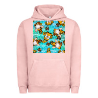 Pigment Salmon honey bee gnomes seamless pattern Urban Hoodie - BundleAndBundleShop