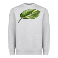 Heather Grey Golden Pothos Leaf Heavyweight Sweatshirt - LillyAllenDesigns