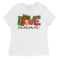 White love summer strawberry Ladies Tee - Jasminsmagicworld