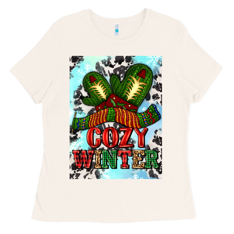Cozy Winter With Gloves And Scarf Ladies Tee by AdoDesignShop | Teevron