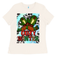 Bone cozy winter with gloves and scarf Ladies Tee - AdoDesignShop