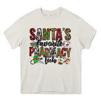Cream santa's favorite pharmacy tech Heavy Core Tee - Jasminsmagicworld