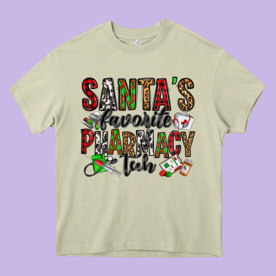 Santa's Favorite Pharmacy Tech Heavy Core Tee Designed By Jasminsmagicworld