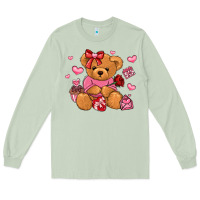 Matcha valentines day teddy bear Long Sleeve Tee - LillyAllenDesigns