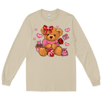 Mushroom valentines day teddy bear Long Sleeve Tee - LillyAllenDesigns