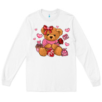 White valentines day teddy bear Long Sleeve Tee - LillyAllenDesigns