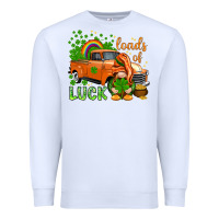 White St. Patrick's Loads of luck with gnome Premium Sweatshirt - HowdyJamesFarm
