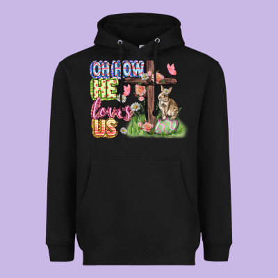 Oh How He Loves Us Easter Day Heavyweight Hoodie Designed By Cowgirlartshop