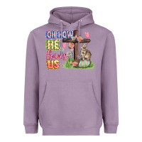 Lavender Oh how he loves us Easter Day Heavyweight Hoodie - CowGirlArtShop