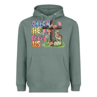 Sage Oh how he loves us Easter Day Heavyweight Hoodie - CowGirlArtShop