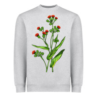 Heather Grey Tassel Flower Illustrations Heavyweight Sweatshirt - LillyAllenDesigns