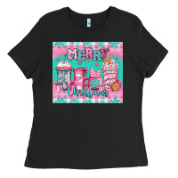 Black merry Christmas pink coffee Ladies Tee - Jasminsmagicworld