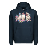 Navy Easter Bunny leopard Easter Day Premium Hoodie - HowdyJamesFarm