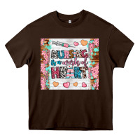 Chocolate Brown nursing is a work of heart tumbler Heavy Core Tee - BundleAndBundleShop