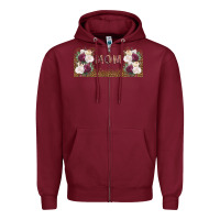 Burgundy mom burgundy flowers with leopard Zipper Hoodie - TumblerDesignByShophia