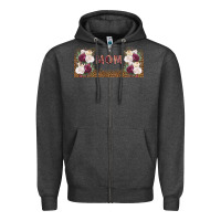 Charcoal Heather mom burgundy flowers with leopard Zipper Hoodie - TumblerDesignByShophia