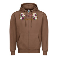 Chestnut mom burgundy flowers with leopard Zipper Hoodie - TumblerDesignByShophia
