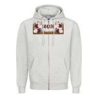 Dove Grey mom burgundy flowers with leopard Zipper Hoodie - TumblerDesignByShophia