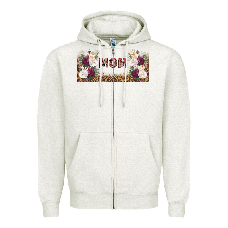 Mom Burgundy Flowers With Leopard Zipper Hoodie by TumblerDesignByShophia | Teevron