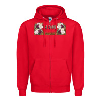 Red mom burgundy flowers with leopard Zipper Hoodie - TumblerDesignByShophia