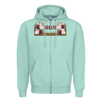 Seafoam mom burgundy flowers with leopard Zipper Hoodie - TumblerDesignByShophia