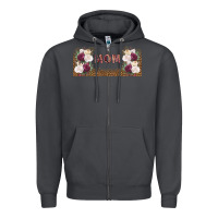 Smoke mom burgundy flowers with leopard Zipper Hoodie - TumblerDesignByShophia