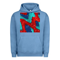 Pigment Pebble Blue american flag stripes seamless pattern Urban Hoodie - BundleAndBundleShop