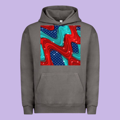 American Flag Stripes Seamless Pattern Urban Hoodie Designed By Bundleandbundleshop